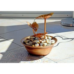 dobar Design-Zimmerbrunnen 22,5 x 23,5 x22,5 cm braun