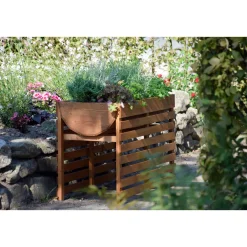 dobar Doppel-Hochbeet 100 x 71 x 50 cm braun