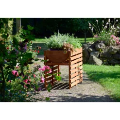 dobar Doppel-Hochbeet 100 x 71 x 50 cm braun