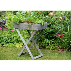 Hochbeet faltbar 58 x 38 x 75 cm grau^dobar New