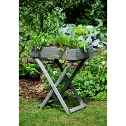 Hochbeet faltbar 58 x 38 x 75 cm grau^dobar New