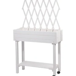 Hochbeet mit Rankhilfe rollbar 79 x 130 x 28,5 cm weiß*dobar Hot