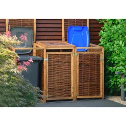 Holz-Mülltonnenbox 137 x 83 x 132 cm braun*dobar Outlet