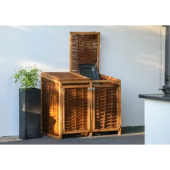 Holz-Mülltonnenbox 125 x 80 x 115 cm braun*dobar Hot