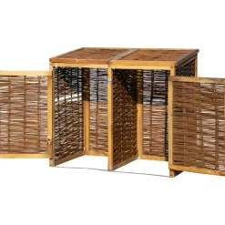 Holz-Mülltonnenbox 125 x 80 x 115 cm braun*dobar Hot