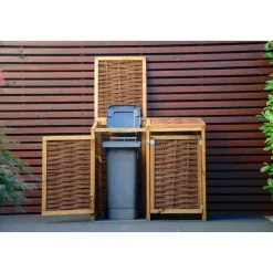 Holz-Mülltonnenbox 125 x 80 x 115 cm braun*dobar Hot