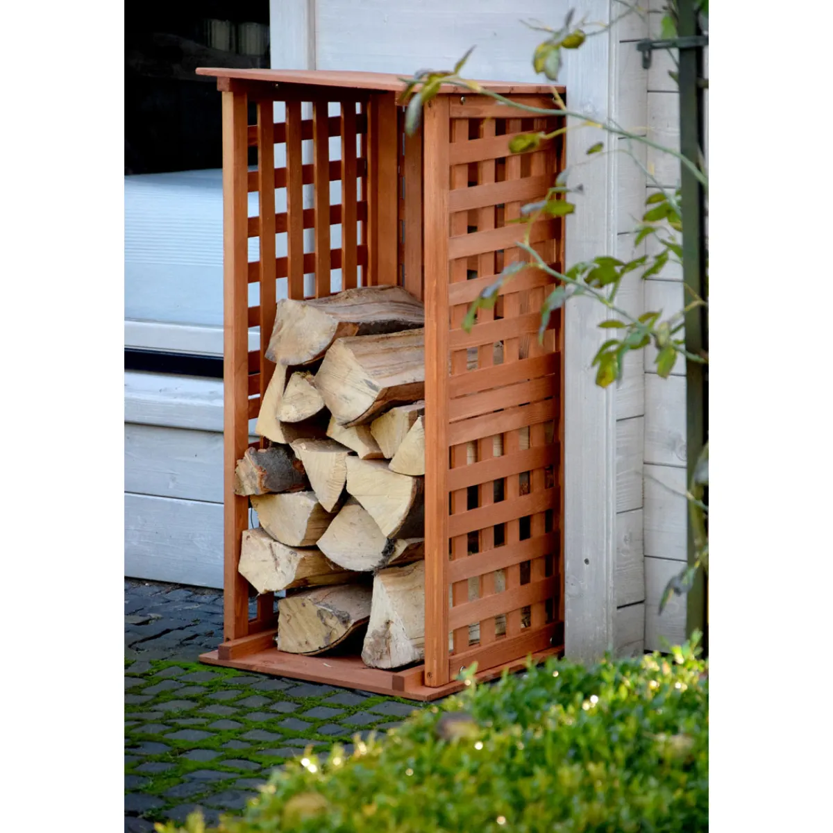 dobar Kaminholzregal braun 39 x 85 x 39 cm