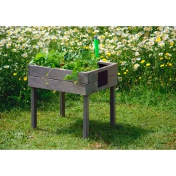 dobar Kinderhochbeet mit Kreidetafel 50 x 45 x 40 cm grau