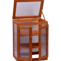 dobar Mini-Gewächshaus 58 x 76 x 43 cm braun