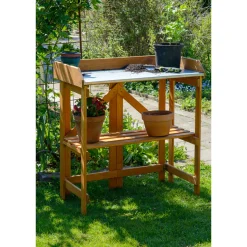 dobar Pflanztisch klappbar 85 x 89 x 44 cm braun