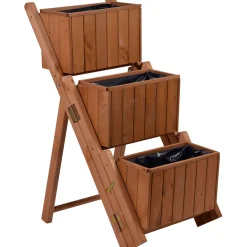 Pflanztreppe ausklappbar 41 x 85 x 55 cm grau Kiefer braun*dobar Sale