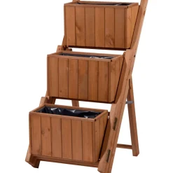 Pflanztreppe ausklappbar 41 x 85 x 55 cm grau Kiefer braun*dobar Sale