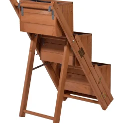 Pflanztreppe ausklappbar 41 x 85 x 55 cm grau Kiefer braun*dobar Sale