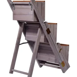 dobar Pflanztreppe ausklappbar 41 x 85 x 55 cm grau Kiefer grau