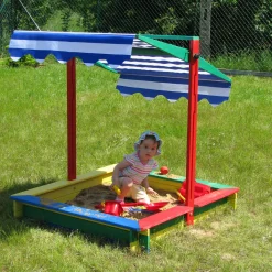 Sandkasten mit Deckel 120 x 120 x 120 cm mehrfarbig*dobar Best