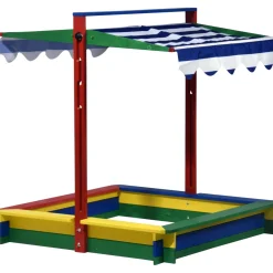 Sandkasten mit Deckel 120 x 120 x 120 cm mehrfarbig*dobar Best