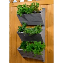 dobar Wandbeet 3-stufig 38 x 79 x 17,5 cm grau
