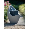 dobar XL Design-Gartenbrunnen 46,5 x 63,5 x 46,5 cm grau