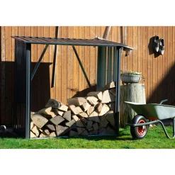 dobar XXL-Kaminholzregal Madera 163 x 154 x 83 cm grau