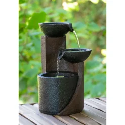 Zimmerbrunnen 14,2 x 22 x 14,2 cm dunkelgrau-schwarz^dobar Clearance