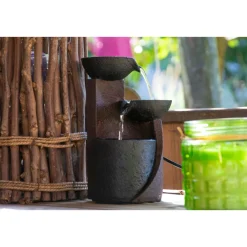 Zimmerbrunnen 14,2 x 22 x 14,2 cm dunkelgrau-schwarz^dobar Clearance