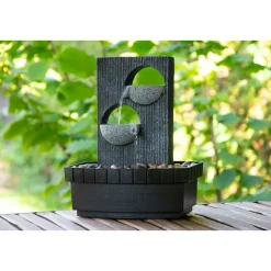 dobar Zimmerbrunnen 20,5 x 26 x 16,5 cm grau-schwarz