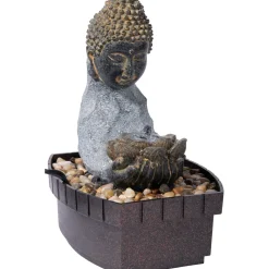 Zimmerbrunnen mit Buddha 20,5 x 27 x 16,5 cm grau-schwarz^dobar Outlet