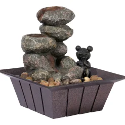 Zimmerbrunnen mit Frosch 20 x 21,5 x 20 cm grau-schwarz*dobar Best