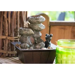 Zimmerbrunnen mit Frosch 20 x 21,5 x 20 cm grau-schwarz*dobar Best