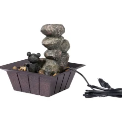 Zimmerbrunnen mit Frosch 20 x 21,5 x 20 cm grau-schwarz*dobar Best
