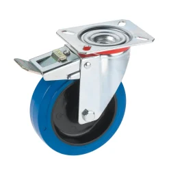 Transportgeräte-Lenkrolle mit Vollgummi-Lauffläche und Feststeller 100 x 36 mm*Dörner + Helmer Discount