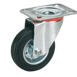 Dörner + Helmer Transportgeräte-Lenkrolle mit Vollgummireifen und Stahlfelge 125 x 37 mm