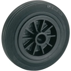 Dörner + Helmer Transportgeräterollen-Rad mit Vollgummireifen Kunststofffelge und Gleitlager 125 x 37 mm