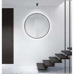 Design LED Lichtspiegel Silver Globo Black Dm 100 cm*DSK New