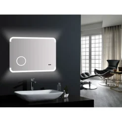 Design LED Lichtspiegel Silver Grace 80 x 60 cm*DSK Sale