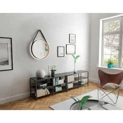 Design LED Lichtspiegel Black Veran LED Dm 55 cm*DSK New