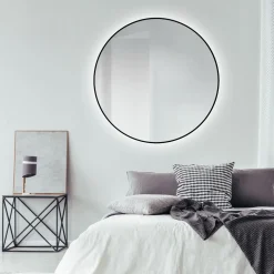 Design LED Lichtspiegel Silver Globo Black Dm 120 cm*DSK Best