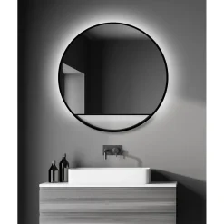 Design LED Lichtspiegel Silver Cosmos Black Dm 80 cm*DSK Best