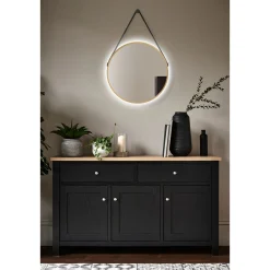 DSK Design LED Lichtspiegel Silver Barbier Gold Dm 50 cm