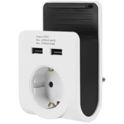 Dual-USB-Ladegerät mit Netzsteckdose^ Hot