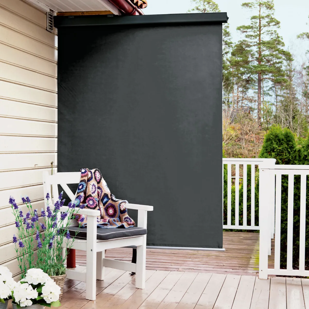 Balkonmarkise anthrazit 120 x 200 cm^Durabil New