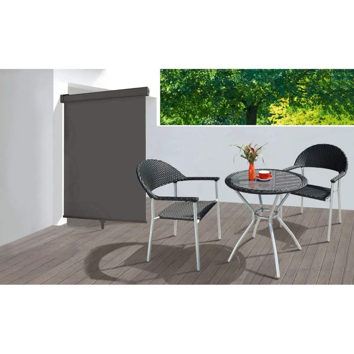 Balkonmarkise anthrazit 120 x 200 cm^Durabil New