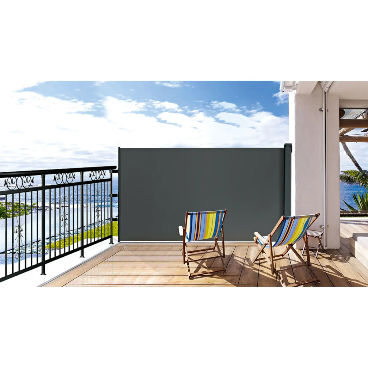 Balkonmarkise anthrazit 120 x 200 cm^Durabil New