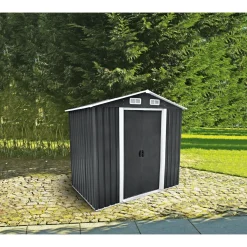 Gerätehaus Moritz carbon und weiß 204 x 186 x 132 cm*Durabil Online