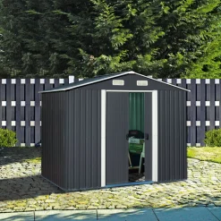 Gerätehaus Moritz carbon und weiß 204 x 186 x 132 cm*Durabil Online