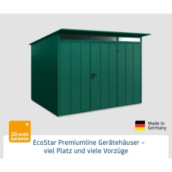Gerätehaus Elegant-PTyp 3RAL6005 1 flg^EcoStar Clearance