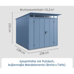 EcoStar Gerätehaus Elegant-PTyp 2RAL5014 2 flg
