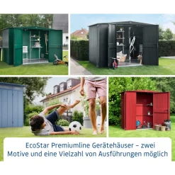 EcoStar Gerätehaus Elegant-PTyp 3RAL3004 1 flg