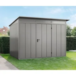 Gerätehaus Elegant-PTyp 3RAL9007 1 flg^EcoStar New