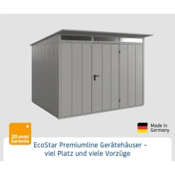 Gerätehaus Elegant-PTyp 3RAL9007 1 flg^EcoStar New